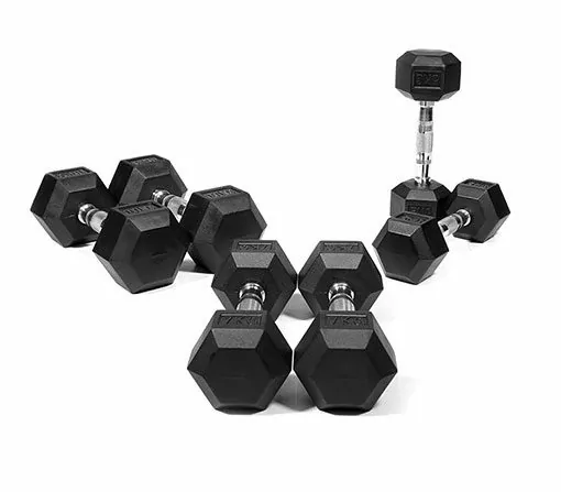 משקולת יד גומי משושה (זוג) 2.5 ק”ג B-CORE FITNESS