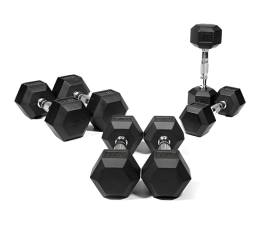 משקולת יד גומי משושה 47.5 ק”ג דמבלס B-CORE FITNESS